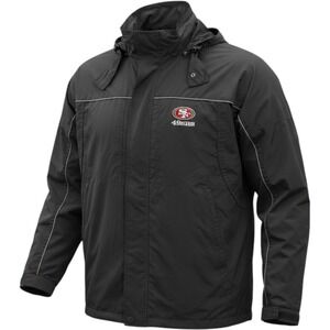 Dunbrooke San Francisco 49ers Mens XL Black Windbreaker Jacket Hooded NFL Logo